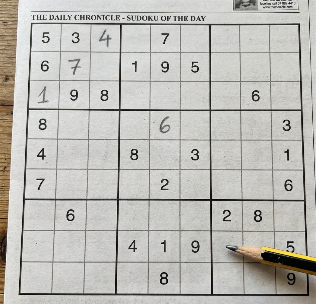 Printable sudoku puzzle sheet