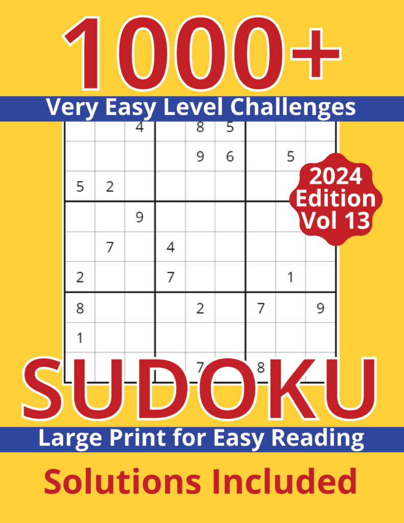 Easy Sudoku book with beginner-friendly puzzles, featuring larger grids and simple solving tips for new players.